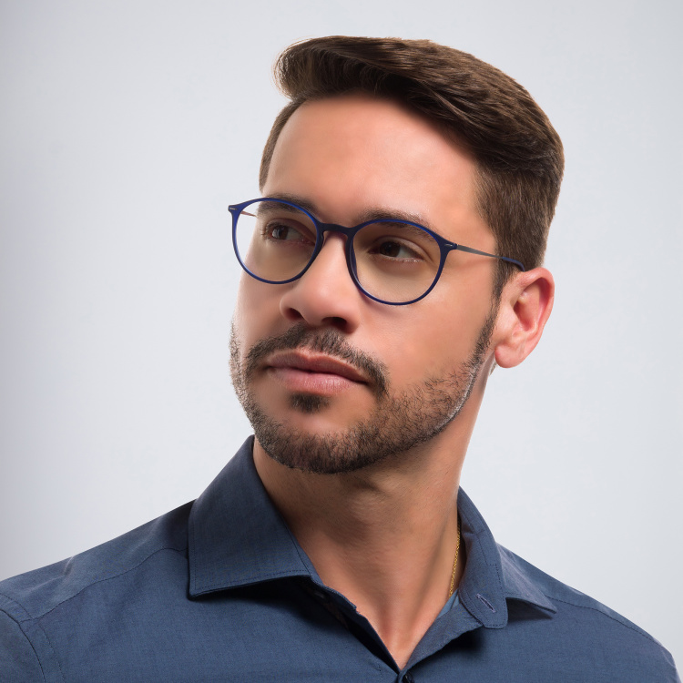 تسوق نظارات طبية دائرية للجنسين سيلويت بلون أزرق أونلاين.