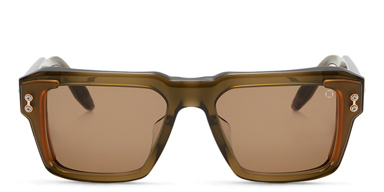 Shop AKONI Hercules Square Sunglasses in Green online.