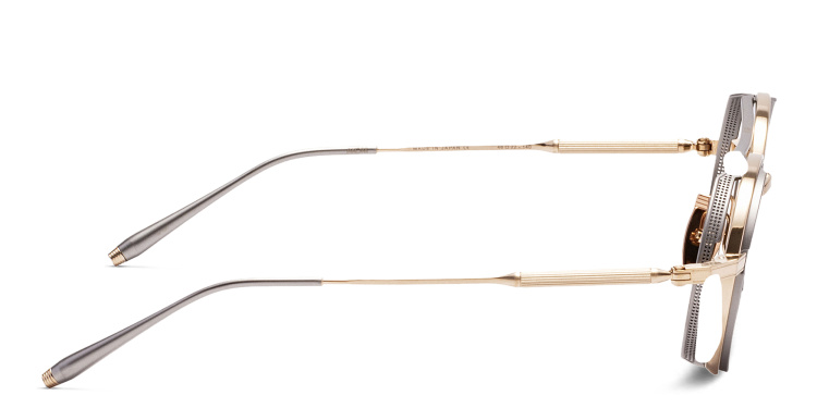 Shop AKONI Eris Unisex Round Sunglasses in Gold online.