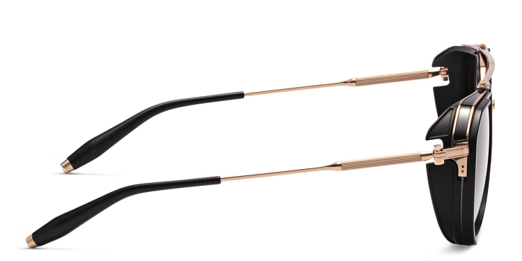 Shop AKONI Echo Aviator Sunglasses in Black online.