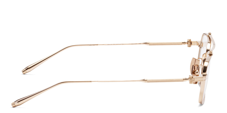 Shop AKONI Cassini Rectangle Eyeglasses in Gold online.