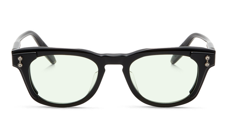 Shop AKONI Orion Round Eyeglasses in Black online.