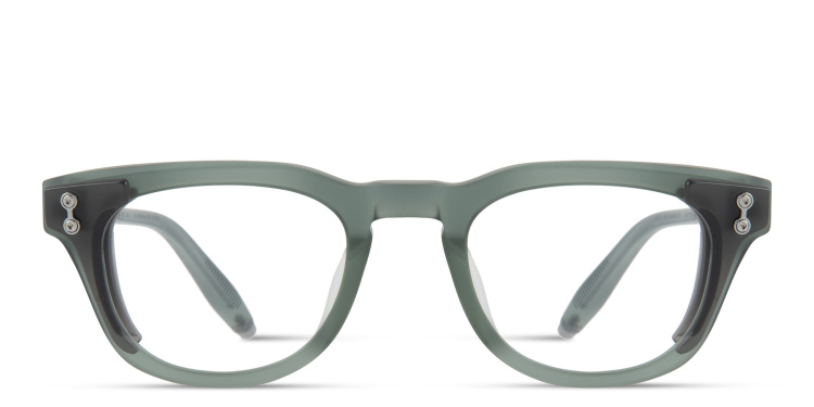 Shop AKONI Orion Round Eyeglasses in Blue online.