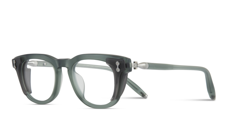 Shop AKONI Orion Round Eyeglasses in Blue online.