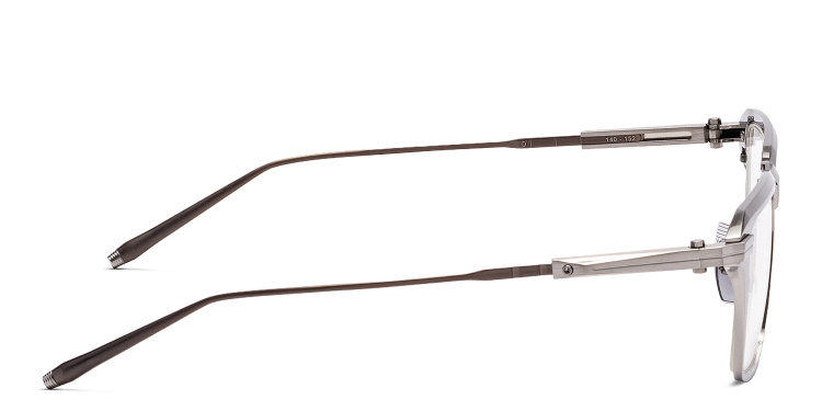 Shop AKONI Swift Square Eyeglasses in Silver online.