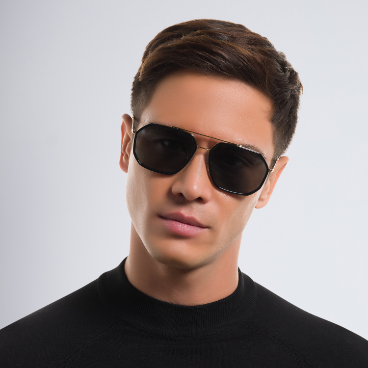 Shop Dolce & Gabbana Pilot Sunglasses in Black online.