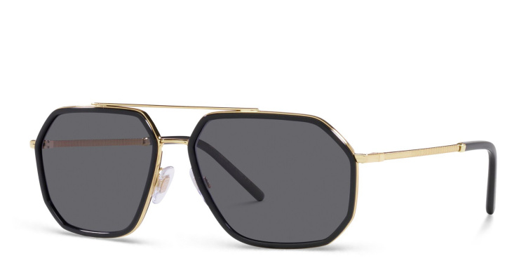 Shop Dolce & Gabbana Pilot Sunglasses in Black online.