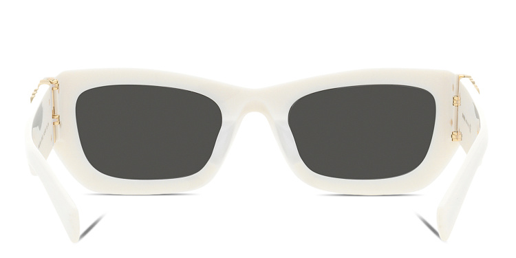 Shop MIU MIU Rectangle Sunglasses in White online.