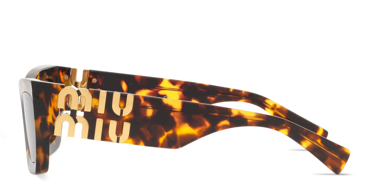 Shop MIU MIU Rectangle Sunglasses in Havana online.