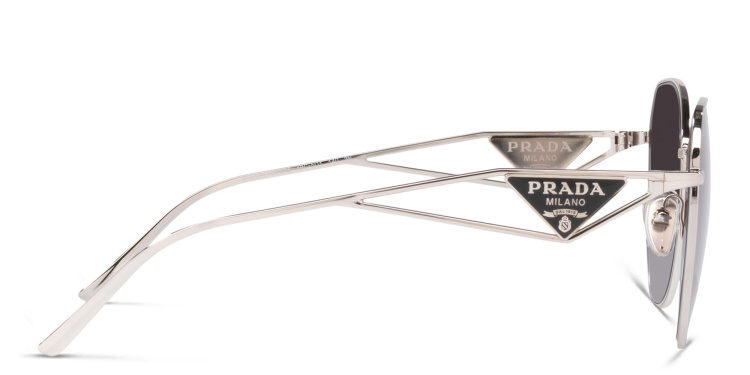 تسوق نظارات شمسية غير منتظمة برادا بلون فضي أونلاين.