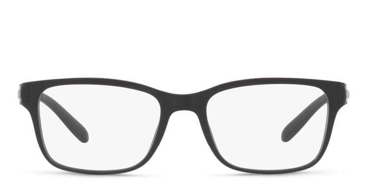 Shop BVLGARI Wide Rectangle Eyeglasses in Black online.