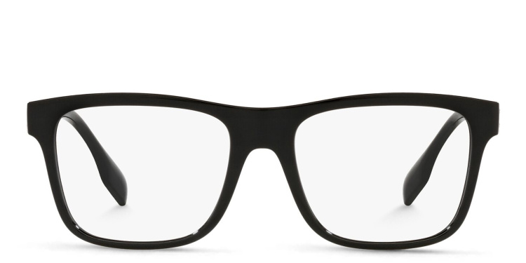 Shop BURBERRY Wide Square Eyeglasses in Black online.
