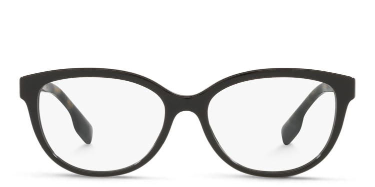 Shop BURBERRY Square Eyeglasses in Black online.
