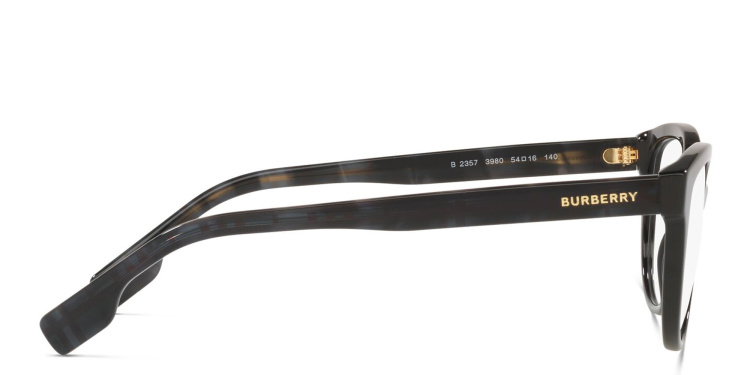 Shop BURBERRY Square Eyeglasses in Black online.