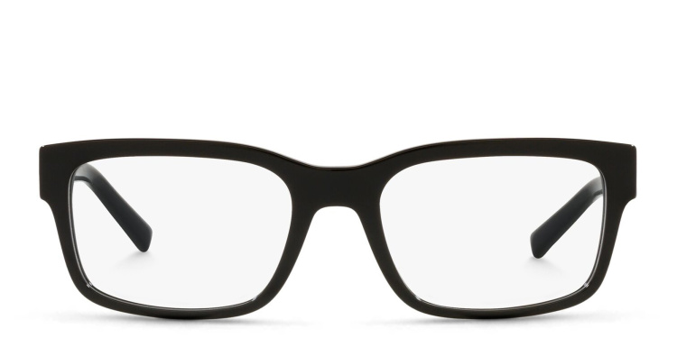 Shop Dolce & Gabbana Wide Rectangle Eyeglasses in Black online.