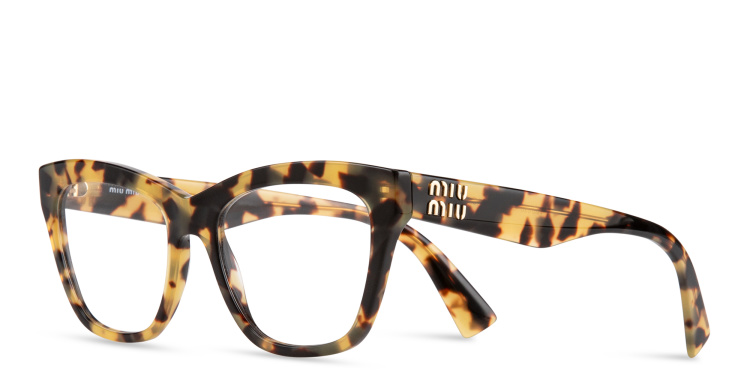 Shop MIU MIU Cat Eye Eyeglasses in Havana online.