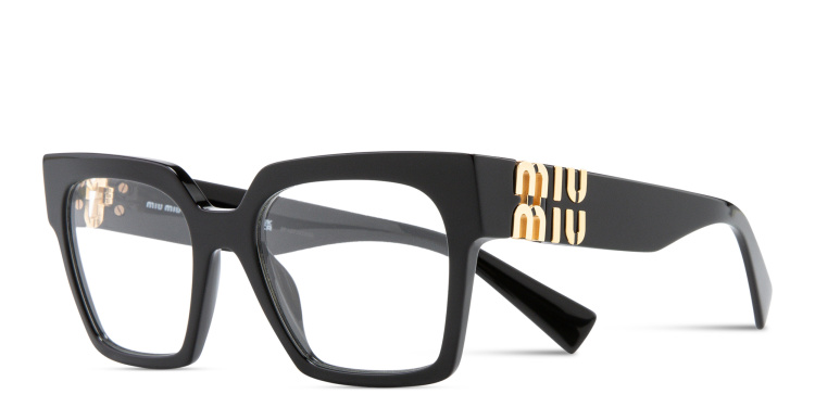 تسوق نظارة طبية بإطار مربع ميو ميو بلون أسود أونلاين.