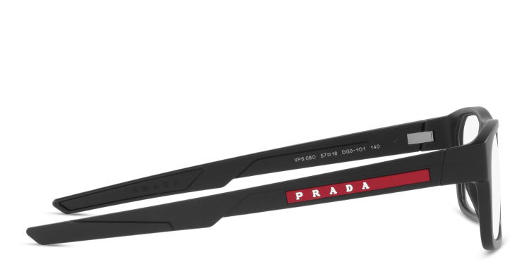 تسوق نظارة طبية بإطار مستطيل واسع برادا لينيا روسا بلون أسود أونلاين.