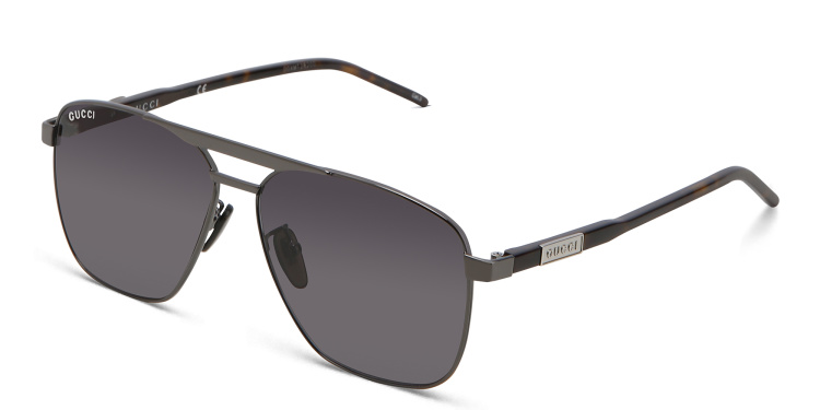 Shop GUCCI Aviator Sunglasses in Grey online.