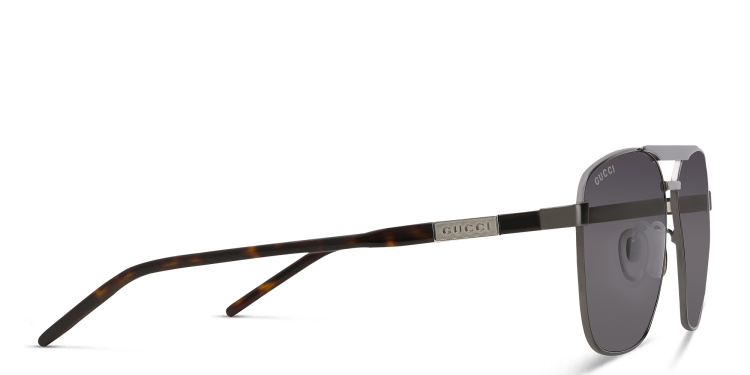 Shop GUCCI Aviator Sunglasses in Grey online.