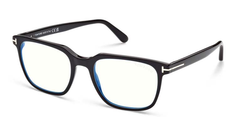 Shop TOM FORD Square Eyeglasses in Black online.