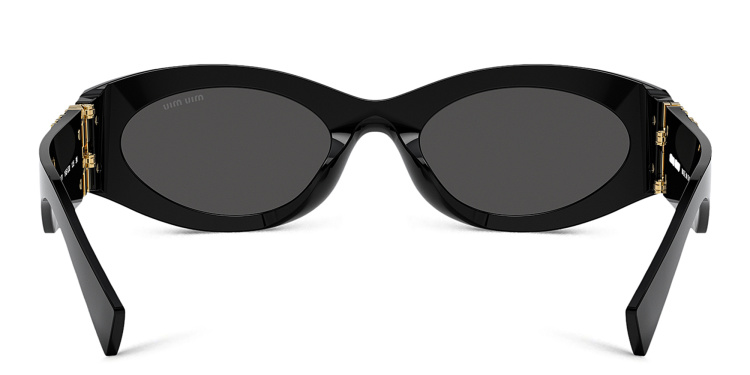 Shop MIU MIU Oval Sunglasses in Black online.