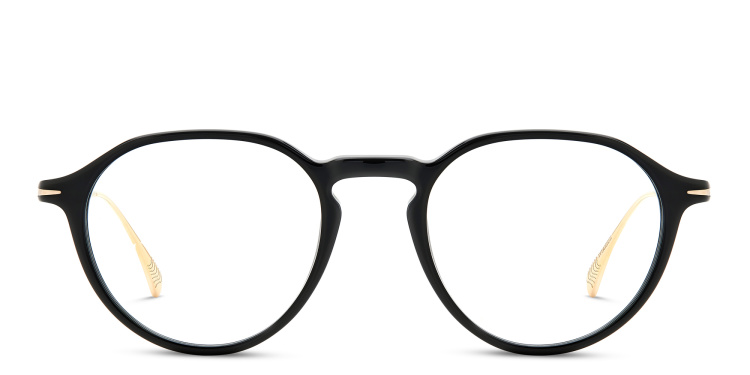 Shop DAVID BECKHAM Panthos Eyeglasses in Gold online.