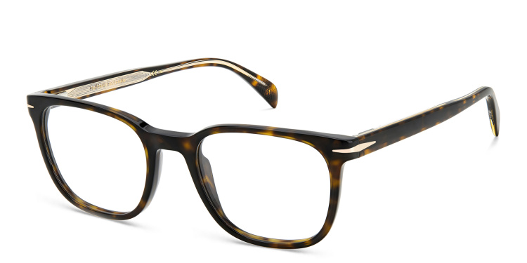 Shop DAVID BECKHAM Square Eyeglasses in Havana online.