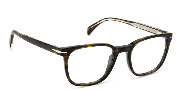 Shop DAVID BECKHAM Square Eyeglasses in Havana online.