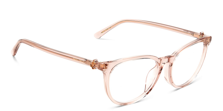 Shop JIMMY CHOO Rectangle Eyeglasses in Pink online.