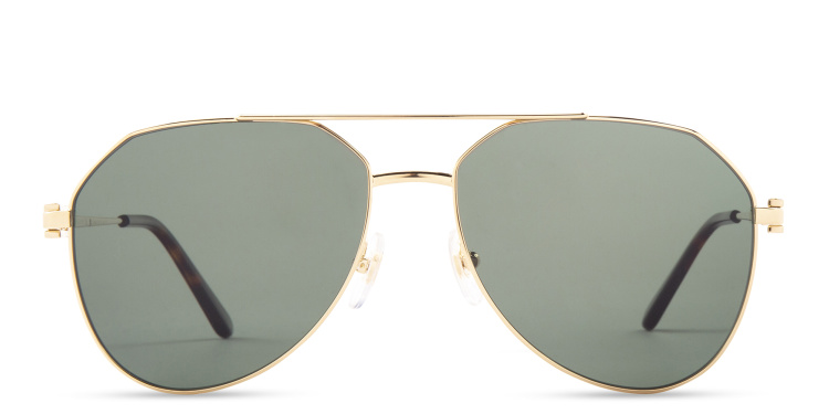 Shop Cartier Signature C de Cartier Pilot Sunglasses in Gold online.