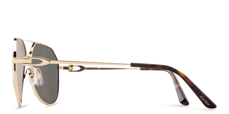Shop Cartier Signature C de Cartier Pilot Sunglasses in Gold online.