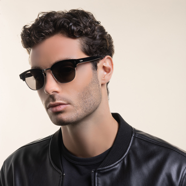 Shop Cartier Signature 'C'de Cartier Square Sunglasses in Black online.