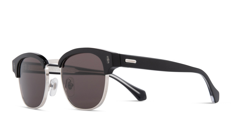 Shop Cartier Signature 'C'de Cartier Square Sunglasses in Black online.