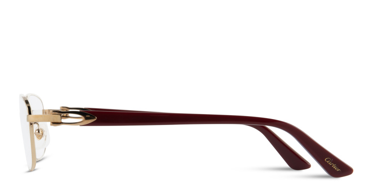 Shop Cartier Signature 'C'de Cartier Rectangle Eyeglasses in Gold online.