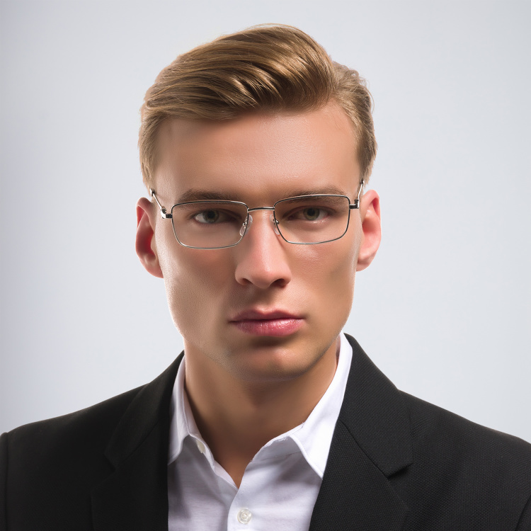 Shop Cartier Signature 'C'de Cartier Rectangle Eyeglasses in Silver online.