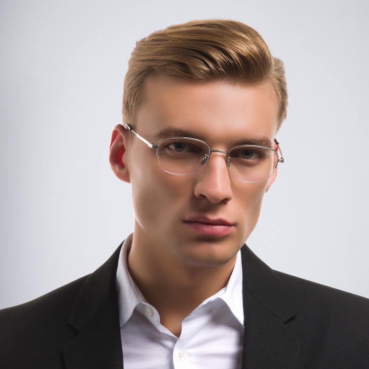 Shop Cartier Signature 'C'de Cartier Rectangle Eyeglasses in Silver online.