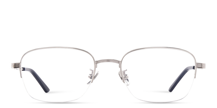 Shop Cartier Signature 'C'de Cartier Rectangle Eyeglasses in Silver online.