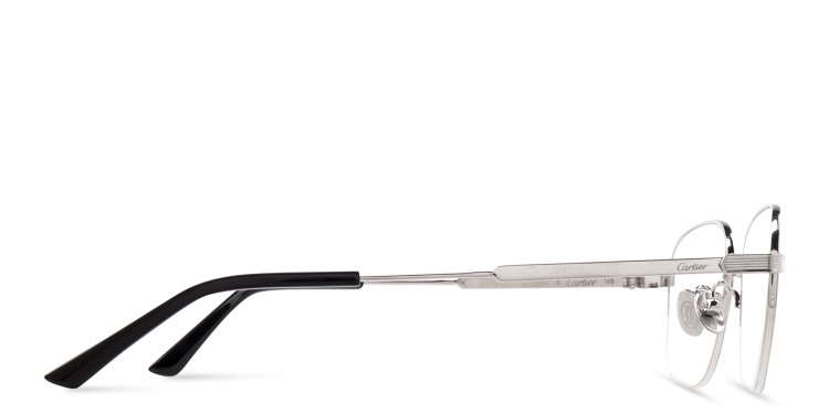 Shop Cartier Signature 'C'de Cartier Rectangle Eyeglasses in Silver online.