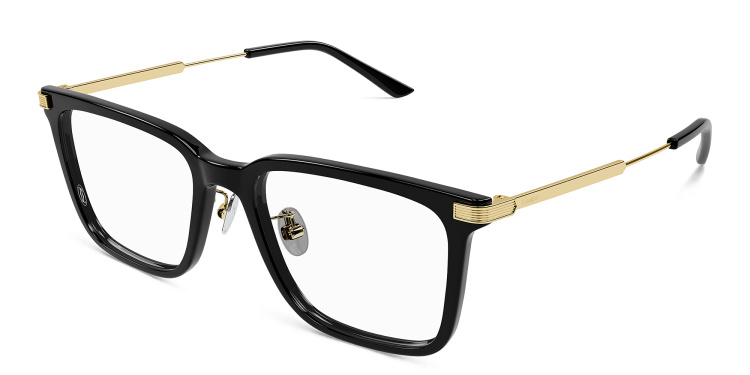 Shop Cartier C'de Cartier Square Eyeglasses in Gold online.