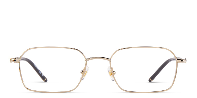 Shop MONTBLANC Rectangle Eyeglasses in Gold online.