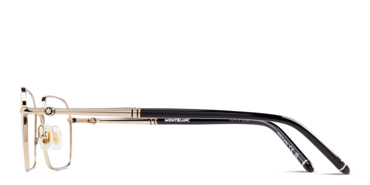 Shop MONTBLANC Rectangle Eyeglasses in Gold online.