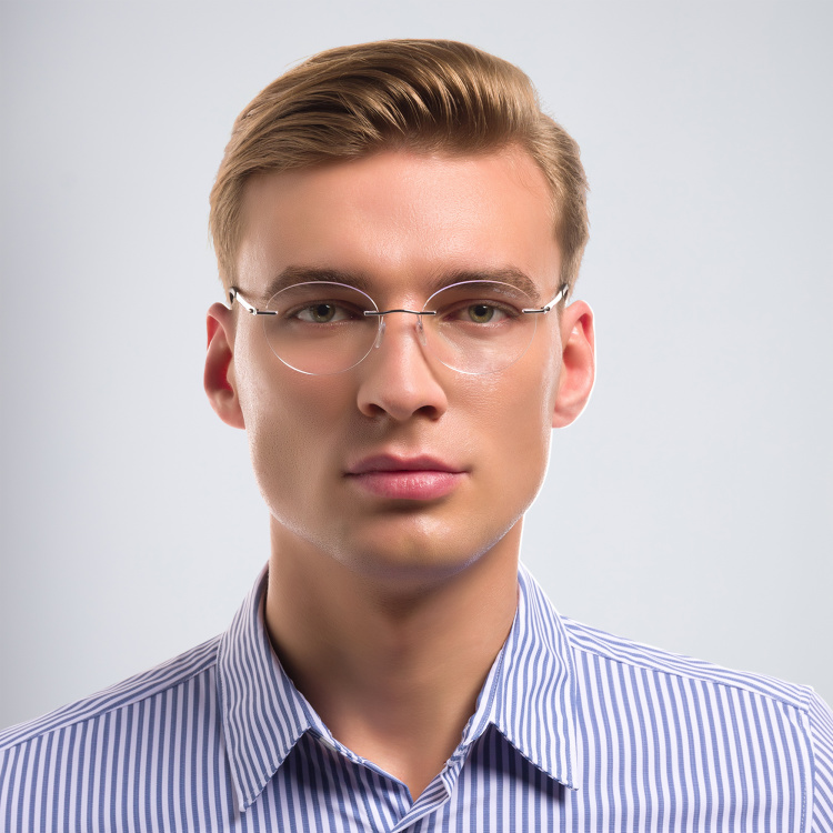 Shop MONTBLANC Rectangle Eyeglasses in Silver online.