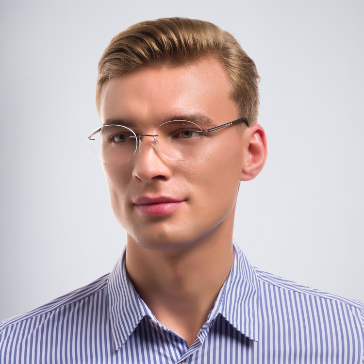 Shop MONTBLANC Rectangle Eyeglasses in Silver online.