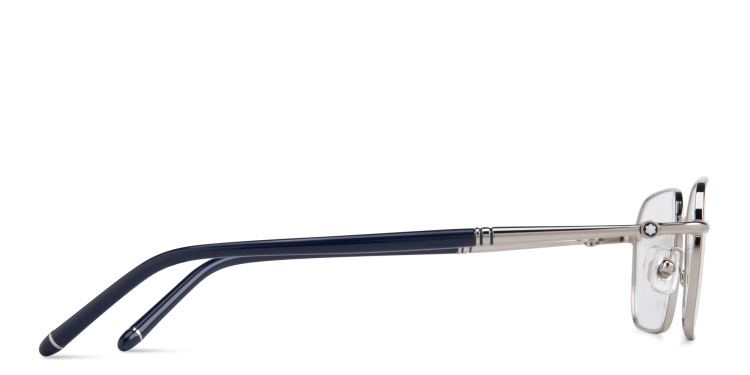 Shop MONTBLANC Rectangle Eyeglasses in Silver online.
