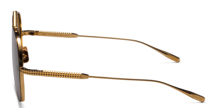 Shop VALENTINO Unisex Aviator Sunglasses in Gold online.