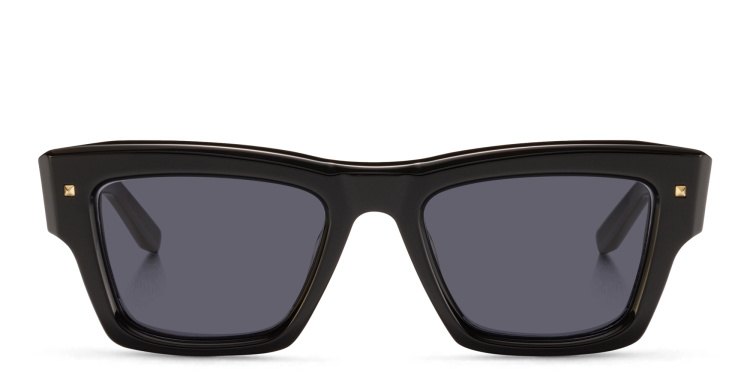 Shop VALENTINO Unisex Square Sunglasses in Black online.