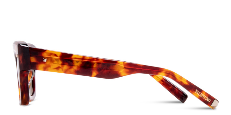 Shop VALENTINO Unisex Square Sunglasses in Havana online.