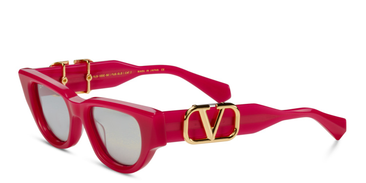 Shop VALENTINO Cat-Eye Sunglasses in Pink online.