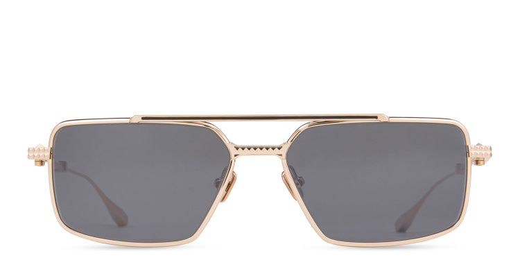 Shop VALENTINO Unisex Aviator Sunglasses in Gold online.